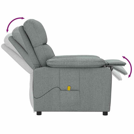 Massagefåtölj mörkgrå tyg