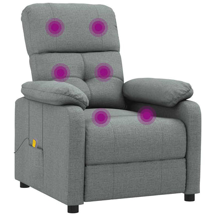 Massagefåtölj mörkgrå tyg