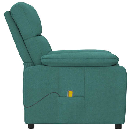 Massagefåtölj mörkgrön tyg