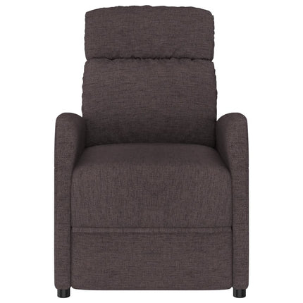 Massagefåtölj mörkbrun tyg