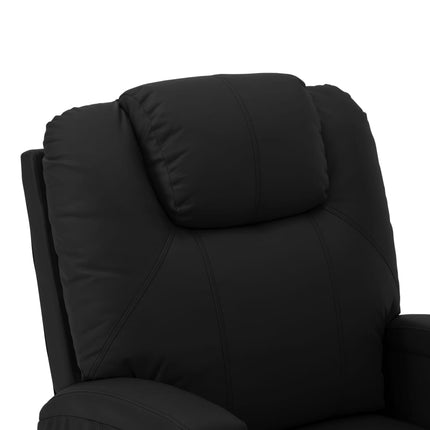 Massagefåtölj med uppresningshjälp svart konstläder
