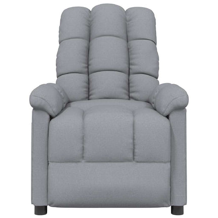 Massagefåtölj ljusgrå tyg
