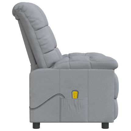 Massagefåtölj ljusgrå tyg