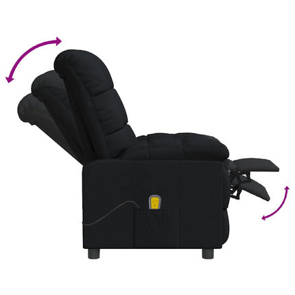 Massagefåtölj svart tyg