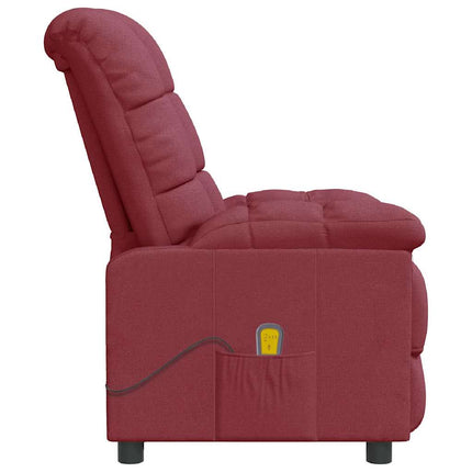 Massagefåtölj vinröd tyg