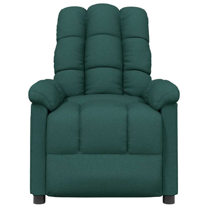 Massagefåtölj mörkgrön tyg