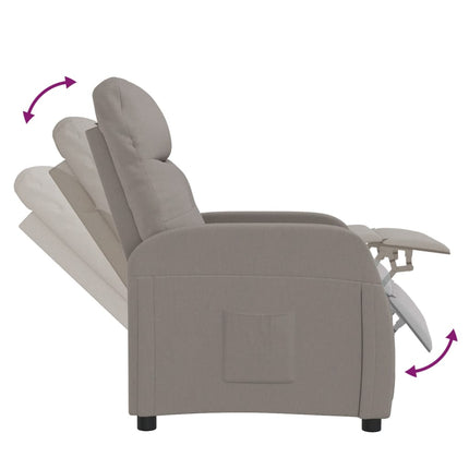 Reclinerfåtölj taupe tyg