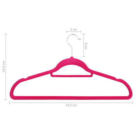 Klädgalgar 50 st halkfria rosa sammet