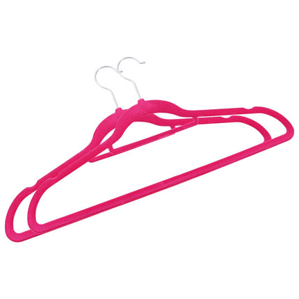 Klädgalgar 100 st halkfria rosa sammet