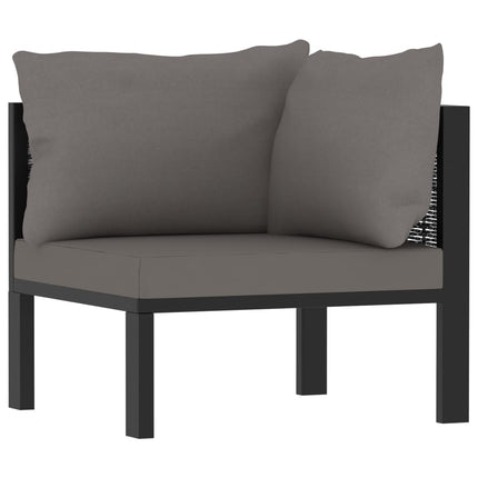 Loungegrupp 7 delar med dynor konstrotting antracit