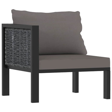 Loungegrupp 7 delar med dynor konstrotting antracit