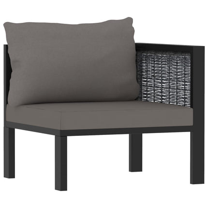 Loungegrupp 7 delar med dynor konstrotting antracit