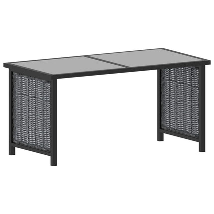 Loungegrupp 9 delar med dynor konstrotting antracit