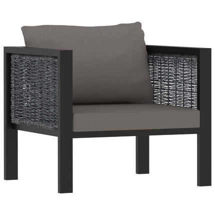 Loungegrupp 5 delar med dynor konstrotting antracit