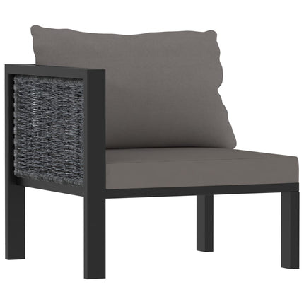 Loungegrupp 5 delar med dynor konstrotting antracit