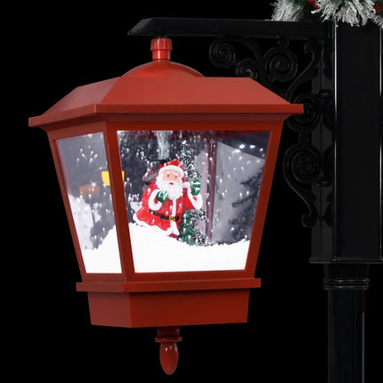 Lyktstolpe med jultomte svart och röd 81x40x188 cm PVC