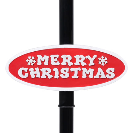 Lyktstolpe med jultomte svart och röd 81x40x188 cm PVC