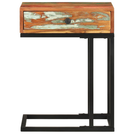 U-format sidobord 45x30x61 cm massivt återvunnet trä