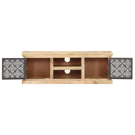 TV-bänk med ståldörrar 120x30x40 cm massivt mangoträ