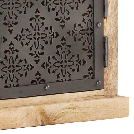 TV-bänk med ståldörrar 120x30x40 cm massivt mangoträ
