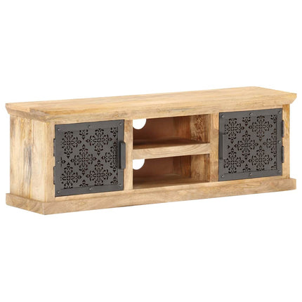 TV-bänk med ståldörrar 120x30x40 cm massivt mangoträ