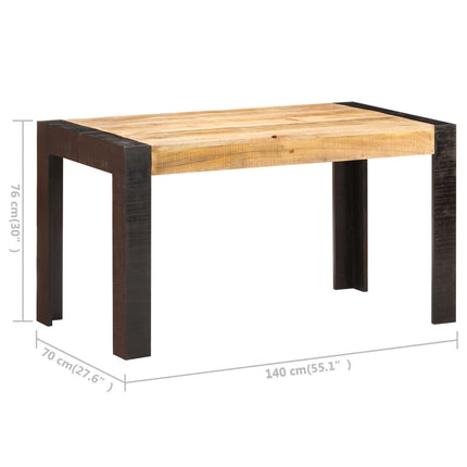 Matbord 140x70x76 cm massivt grovt mangoträ