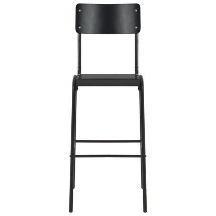Barstolar 4 st svart massiv plywood stål