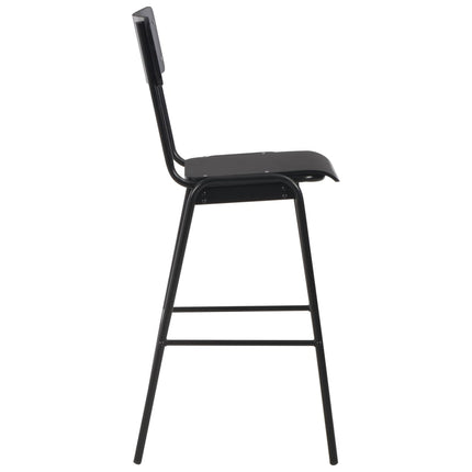 Barstolar 6 st svart massiv plywood stål