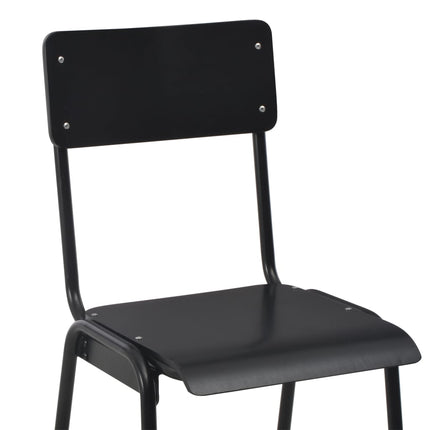 Barstolar 6 st svart massiv plywood stål