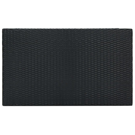 Barbord för trädgård svart 100x60,5x110,5 cm konstrotting