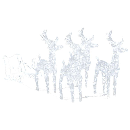 Juldekoration ren & släde 280x28x55 cm akryl