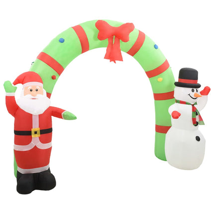 Uppblåsbar juldekoration jultomte & snögubbe LED 223 cm