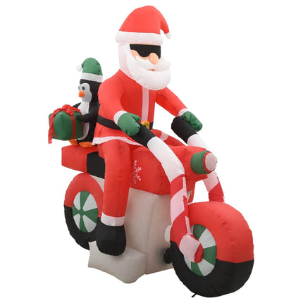 Uppblåsbar jultomte på motorcykel LED IP44 160 cm