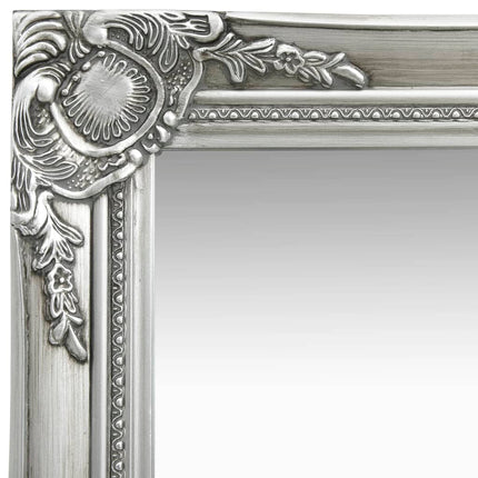 Väggspegel barockstil 40x40 cm silver