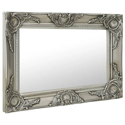 Väggspegel barockstil 60x40 cm silver