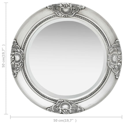 Väggspegel barockstil 50 cm silver
