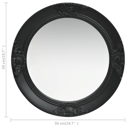 Väggspegel barockstil 50 cm svart
