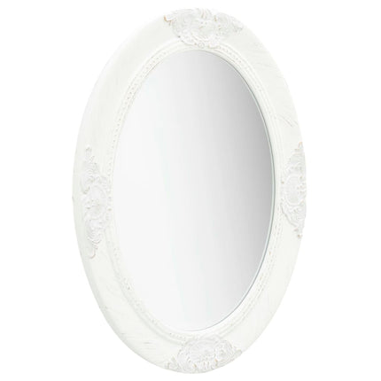 Väggspegel barockstil 50x70 cm vit