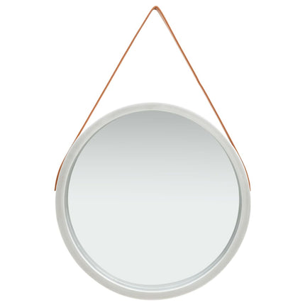 Väggspegel med rem 60 cm silver