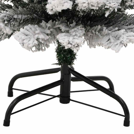 Smal plastgran med snö grön 150 cm PVC