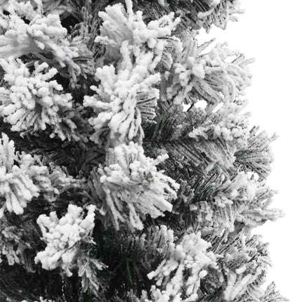 Smal plastgran med snö grön 180 cm PVC