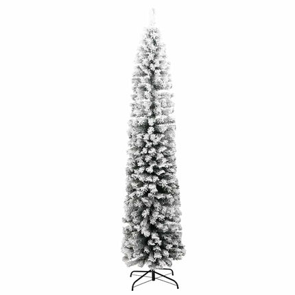 Smal plastgran med snö grön 210 cm PVC