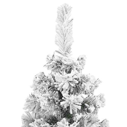 Smal plastgran med snö grön 210 cm PVC