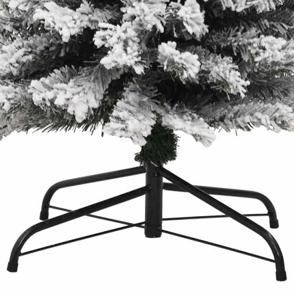 Smal plastgran med snö grön 210 cm PVC