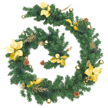 Julgirlang med LED-lampor grön 2,7 m PVC