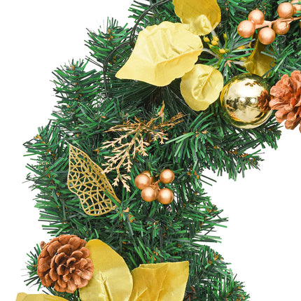 Julgirlang med LED-lampor grön 2,7 m PVC