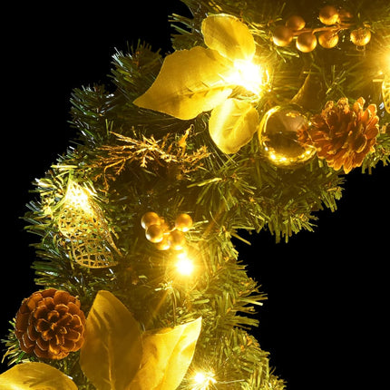 Julgirlang med LED-lampor grön 2,7 m PVC