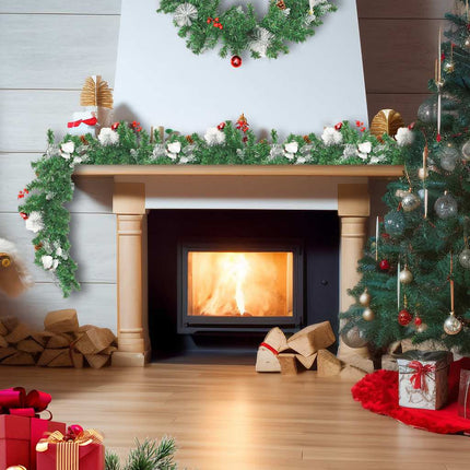 Julgirlang med LED-lampor grön 2,7 m PVC