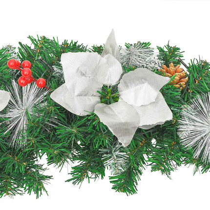 Julgirlang med LED-lampor grön 2,7 m PVC
