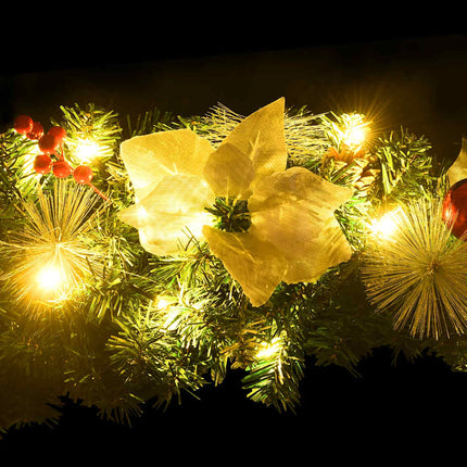 Julgirlang med LED-lampor grön 2,7 m PVC
